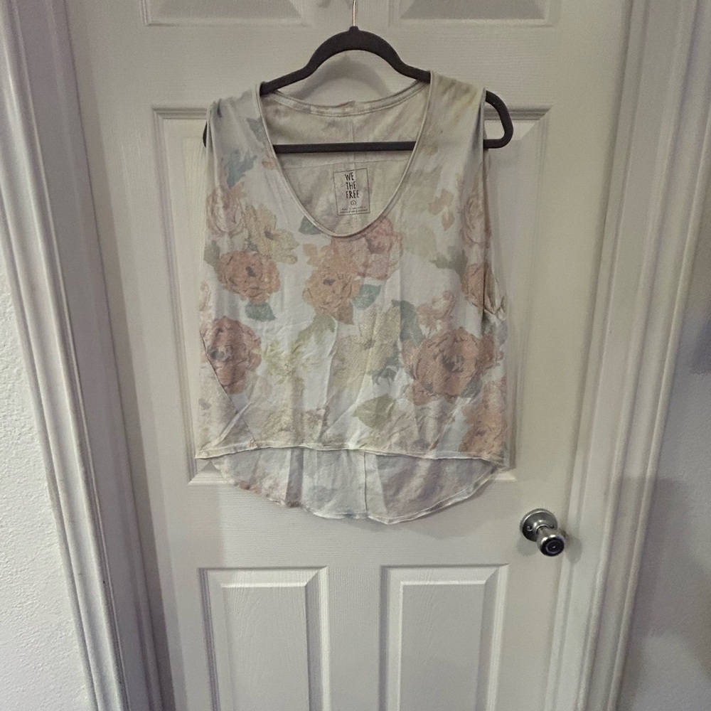 We The Free (Free People) White Floral Tank Top - Picture 5 of 7